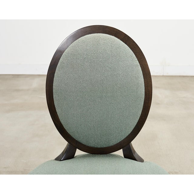 Set of Six Barbara Barry for Baker Oval X-Back Dining Chairs For Sale - Image 10 of 16