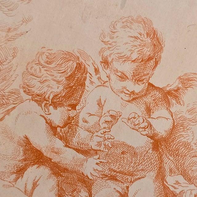 Francois Boucher, Fire, Allegory, 1800s, Glass & Wood & Paper, Framed For Sale - Image 6 of 18