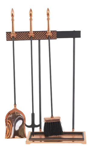 Mid Century Modern Two Tone Fireplace Tool Set