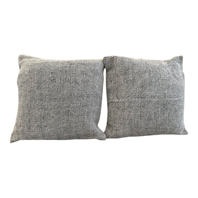 Pottery Barn Faye Chenille Throw Pillows, Pair For Sale