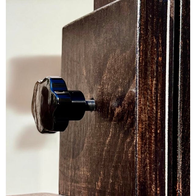 Wood Extra Large Vintage Studio Easel in Oak, 1950s, Rollable Crank Spindle, Height Adjustable For Sale - Image 7 of 18