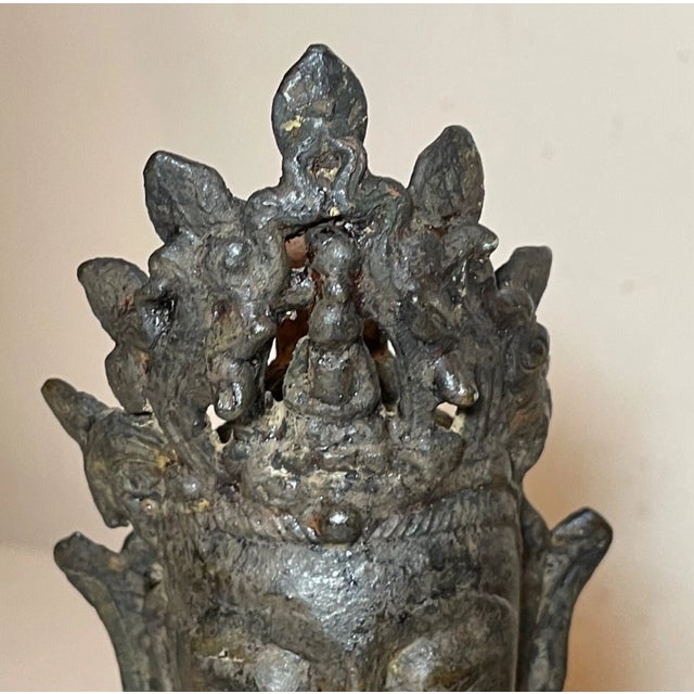Antique 1600's Ming Dynasty Chinese Bodhisattva Guanyin Bronze Statue Sculpture For Sale - Image 16 of 16