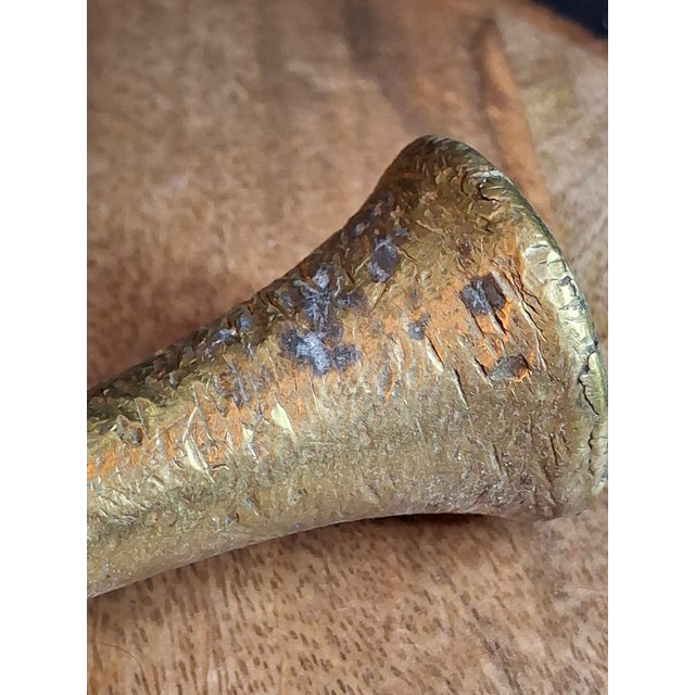 18th Century Heavy Cast Brass Lathe-Turned Mortar and Pestle For Sale - Image 9 of 15