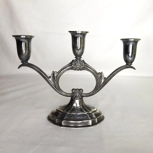 Mid 20th Century A Pair - Vintage Rogers Brothers Silver Plated Candelabra For Sale - Image 5 of 8