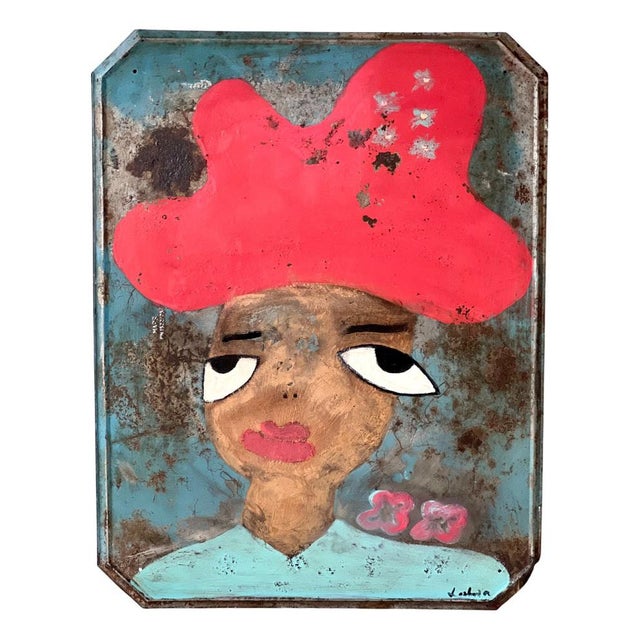 Elvira, Portrait, 2000s, Painting on Metal For Sale - Image 9 of 9