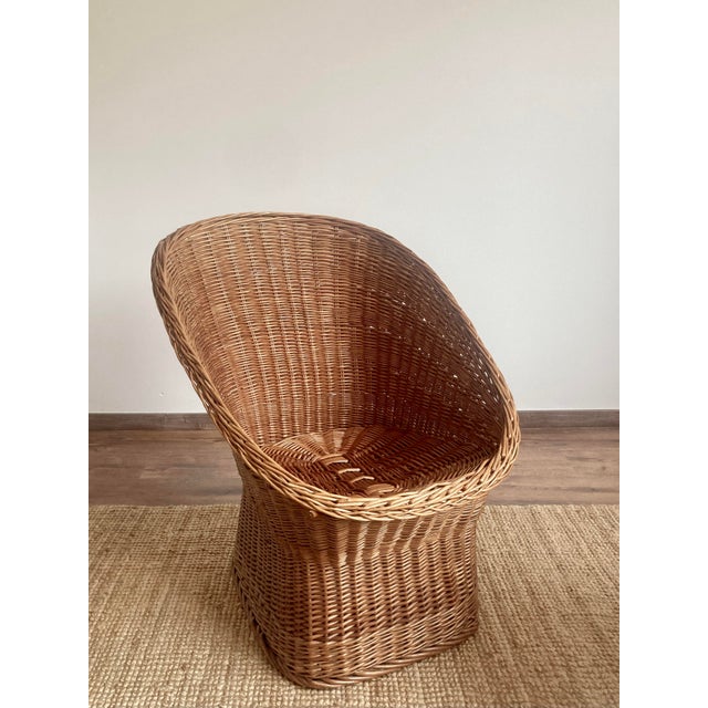 Mid-Century Sculptural French Wicker Barrel Armchairs, 1960s, Set of 2 For Sale - Image 9 of 18