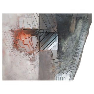Hector Ramirez Ortega, Composition, 1990, Mixed Media on Canvas For Sale