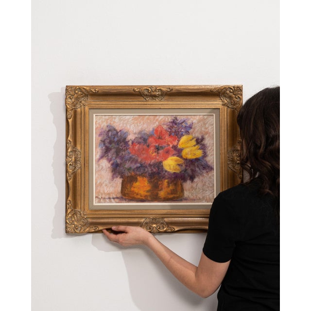 Purple Early 20th Century France Purple Wood Painting For Sale - Image 8 of 15