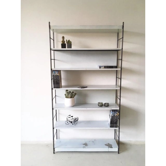 Mid-Century Metal Bookcase, 1960s For Sale - Image 6 of 7