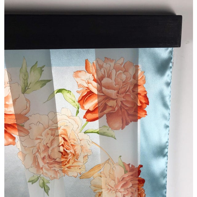 Pure Silk Valentino Vintage Scarf With Wall Hanging Scarf Holder For Sale In Portland, ME - Image 6 of 11