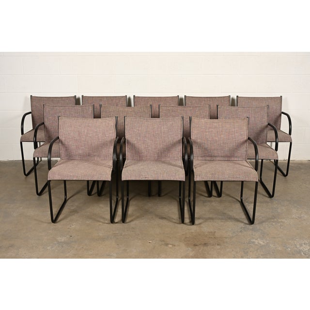 A rare and exceptional set of twelve model 1407 Modern armchairs, club chairs, or dining captain chairs By Richard Schultz...