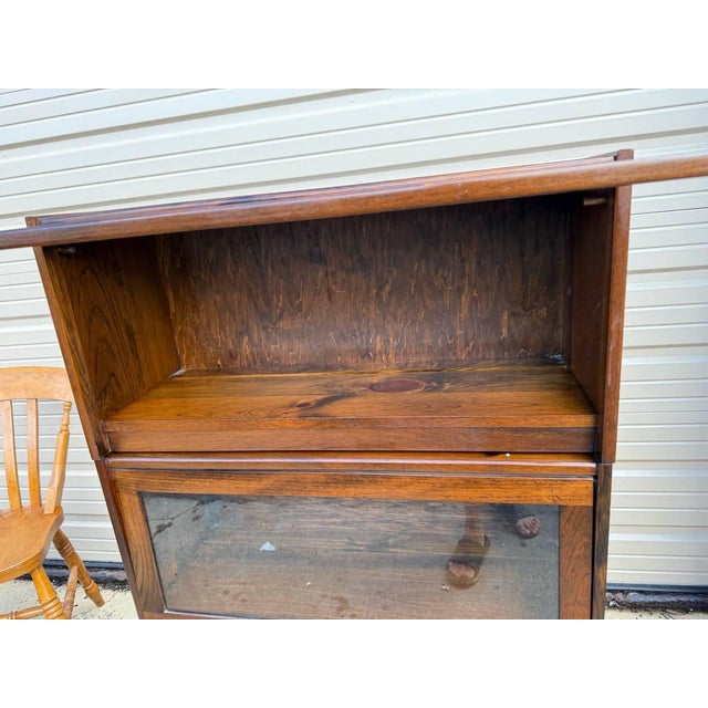 Vintage Stained Pine 3 Stacking Barrister Bookcase For Sale - Image 4 of 11