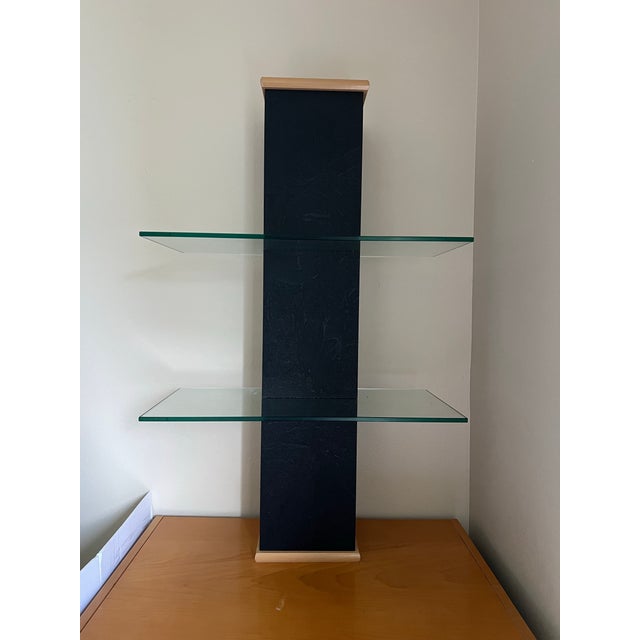Nightstand & Floating Glass Shelves For Sale - Image 4 of 6