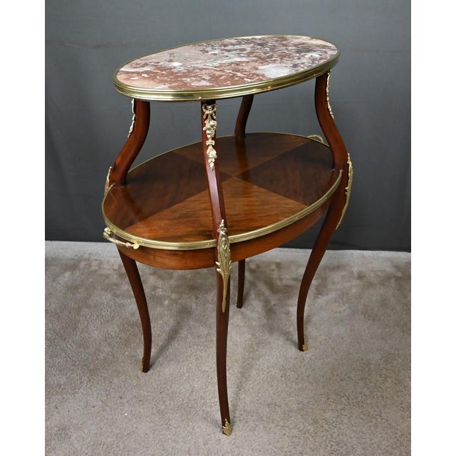 Louis XV Style Mahogany Veneer Tea Table, Early 20th Century For Sale - Image 3 of 18
