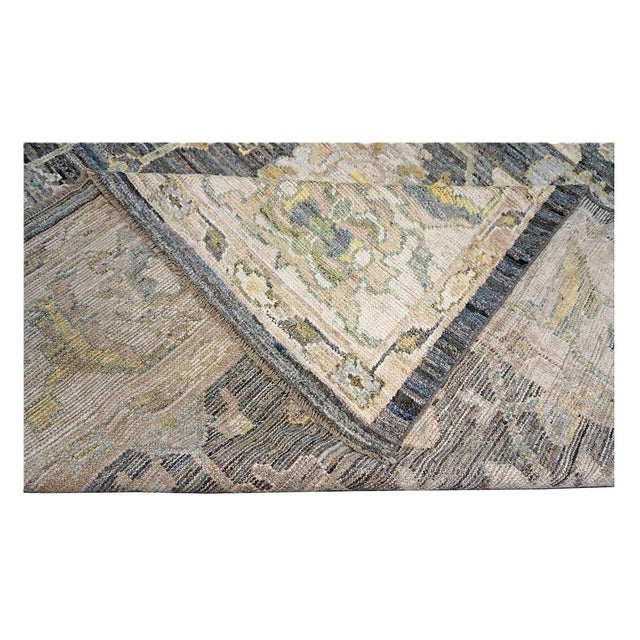 21st Century Turkish Oushak Wool 9X13 Gold, Ivory & Gray Handmade Area Rug #1144102 For Sale - Image 10 of 11
