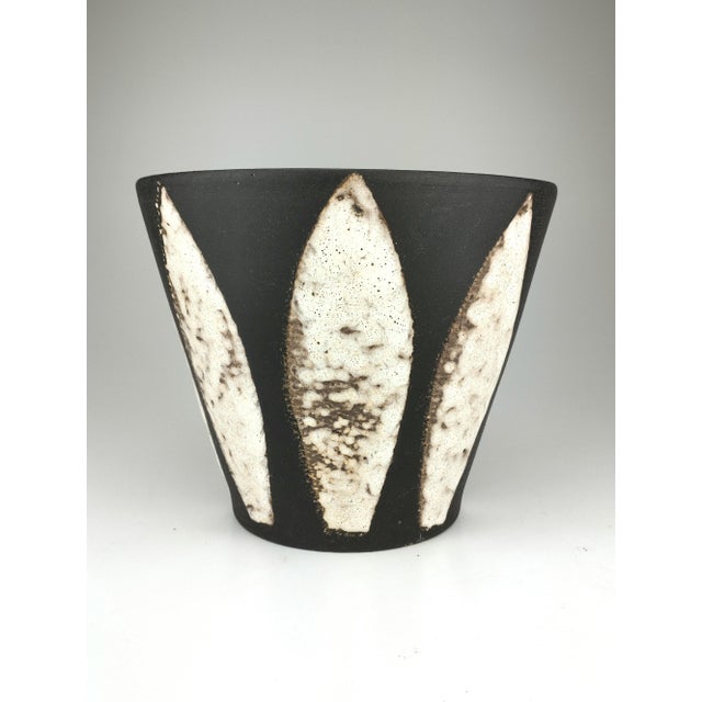 Black Mid-Century Ceramic Planter from Ruscha Keramik, 1950s For Sale - Image 8 of 8
