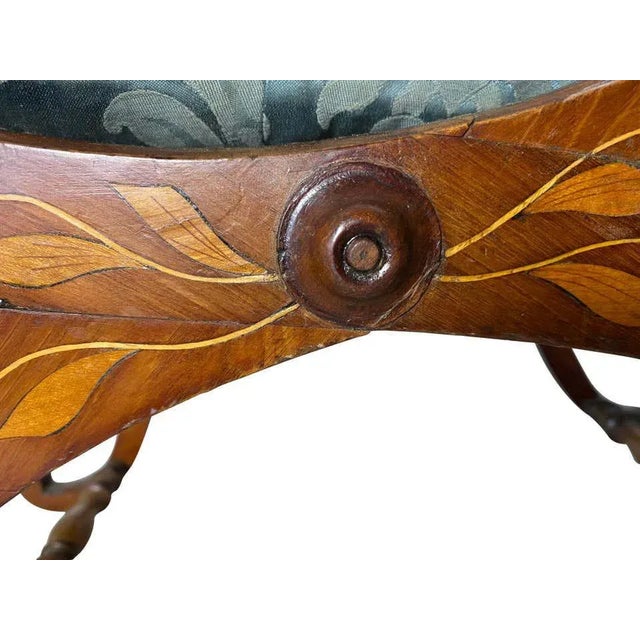 Dutch Walnut Inlaid Stool, 18th Century For Sale - Image 5 of 9