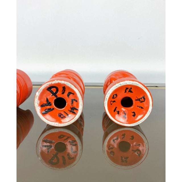 Orange Ceramic Chess Pieces Sculpture by Il Picchio, Italy, 1970s, Set of 5 For Sale - Image 13 of 14