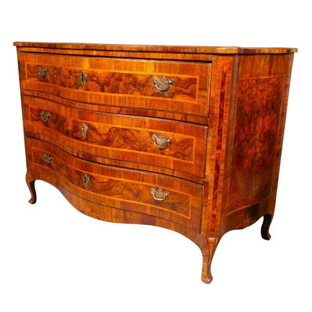 Rococo Italian Rococo Walnut Commode For Sale - Image 3 of 12