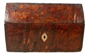 17th Century Spanish Colonial Faux Tortoiseshell Box With Silver Piqué Inlay