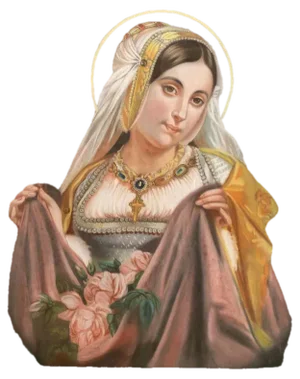 Portrait of the Virgin in Finery, 19th Century, Pastel