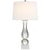Modern Chapman & Myers by Visual Comfort Signature Contemporary Balustrade Table Lamp in Crystal with Linen Shade For Sale - Image 3 of 3