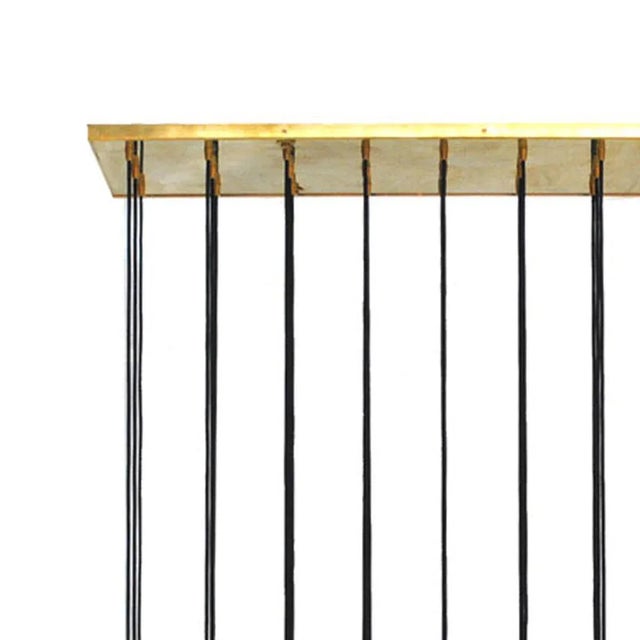 Mid-Century Modern Modern Italian Murano Glass and Brass Suspension Lamp For Sale - Image 3 of 9