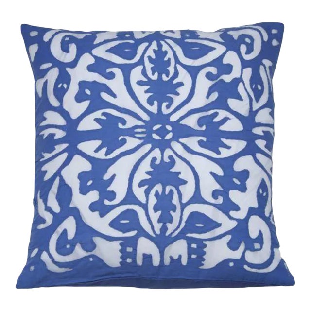 Rumana Periwinkle Applique Pillow Cover For Sale