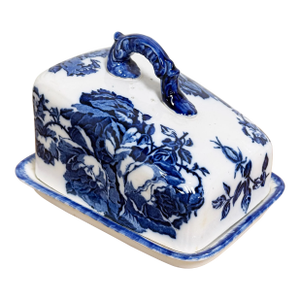 Antique Late 19th Century English Ironstone Lidded Cheese Dome