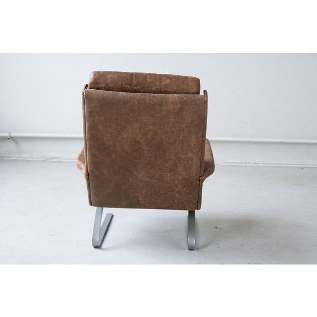 Set of Vintage Swing Armchair and Stool in Leather by Reinhold Adolf for COR, 1970s For Sale - Image 13 of 17