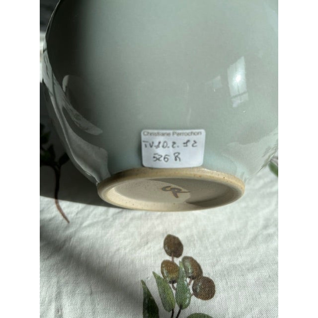 Italian Christiane Perrochon Celadon Vase For Sale - Image 3 of 7