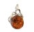 1970s Vintage Sterling Silver Amber Pendant Charm For Sale - Image 5 of 5