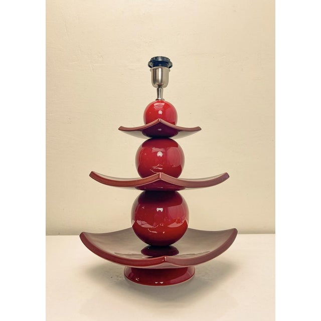 Japanese Pagoda Table Lamp by Louis Drimmer, France, 1980s For Sale - Image 4 of 10