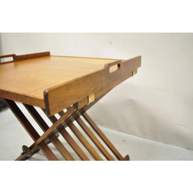 Mid 20th Century Stewart MacDougall Kipp Stewart Drexel Walnut Folding Campaign Table (A) For Sale - Image 5 of 12