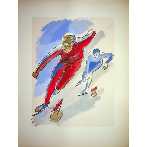 Milivoj Uzelac, Ice Skates, 1932, Lithograph For Sale - Image 4 of 5