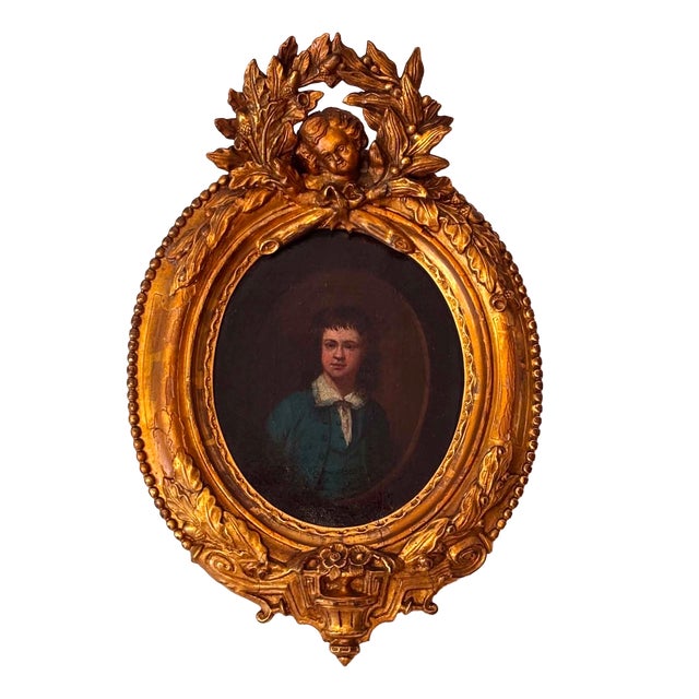 French Louis XV Artist, Portrait, 1800s, Oil Painting, Framed For Sale