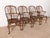 1960s Vintage Baker Furniture Set of 4 Queen Anne Dark Oak Windsor Arm Chairs For Sale - Image 5 of 14