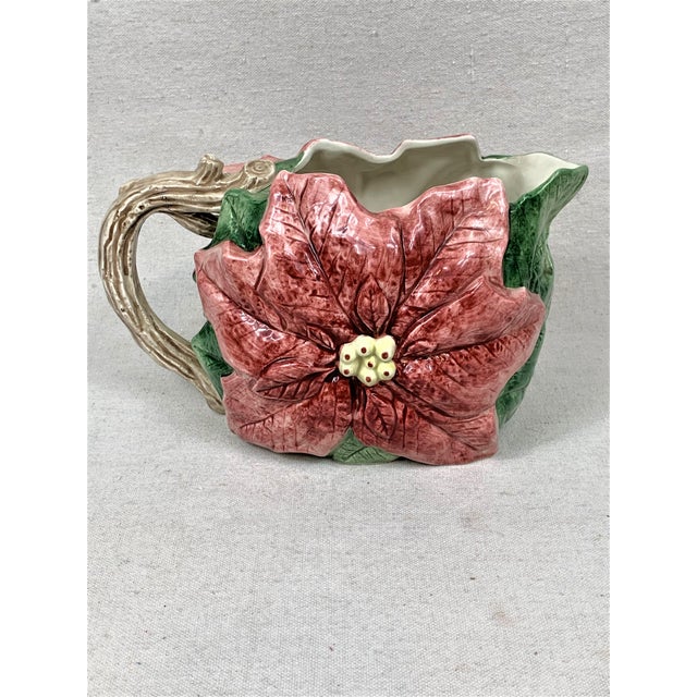 Vintage Poinsettia Pitcher For Sale - Image 10 of 10