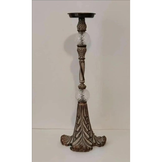 For your consideration. . . This stunning pair of vintage John Richard Torchières are designed in the Art Nouveau style....