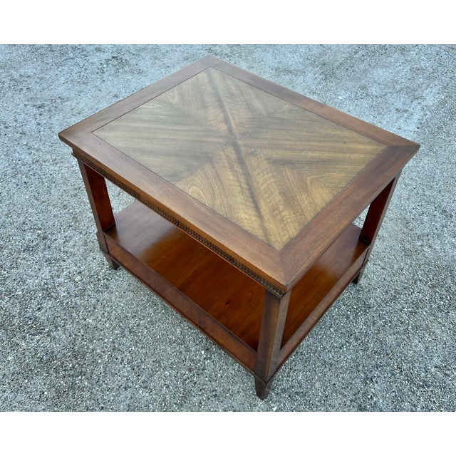 Traditional Baker Furniture Regency Style One Drawer Walnut End Table For Sale - Image 3 of 10