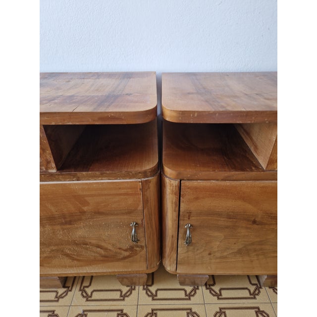 Art Deco Burl Bedside Tables, 1930, Set of 2 For Sale - Image 10 of 16