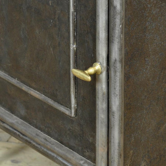 Antique Iron Bedside Table with Mable Top, 1910 For Sale - Image 11 of 13