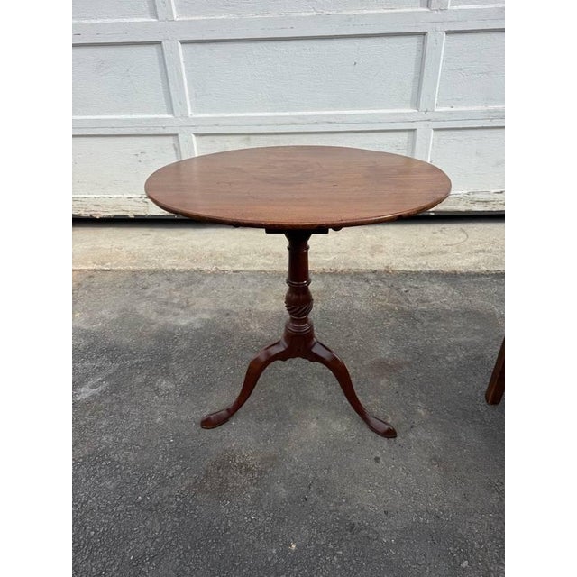 Antique Georgian Queen Anne Style Bird Cage Tilt Top Side Table For Sale - Image 11 of 16