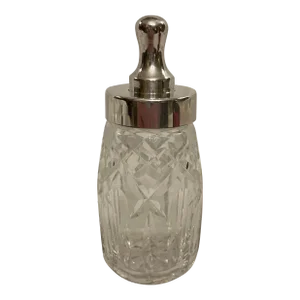 Mid 20th Century Silver and Crystal Baby Bottle