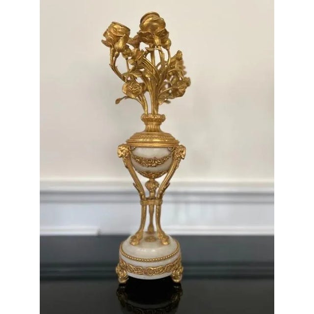 Rococo Antique French, Second Empire Bronze Guilt Four-Light Candelabra - Pair For Sale - Image 3 of 7