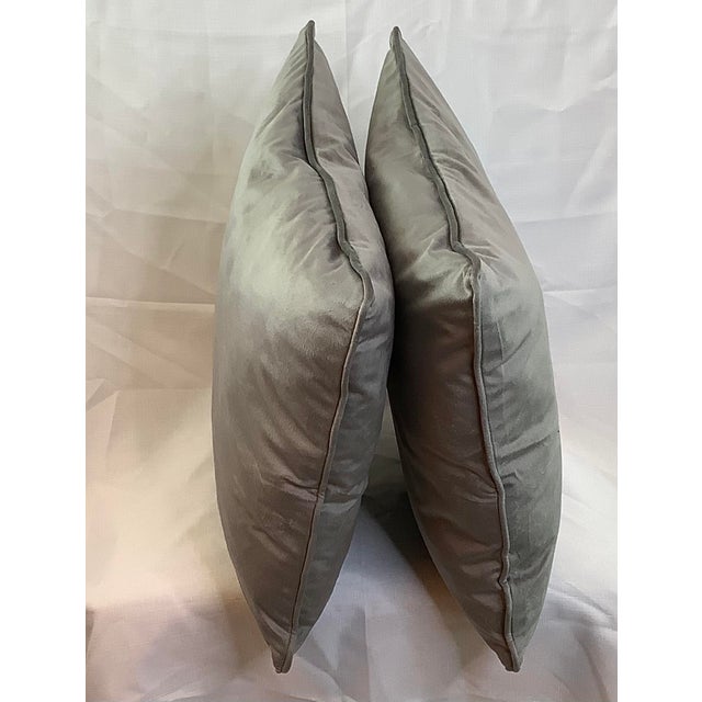 These are decorative Italian pillows in a designer quality soft velvet Beautiful med Gray heavyweight velvet. The fabric...