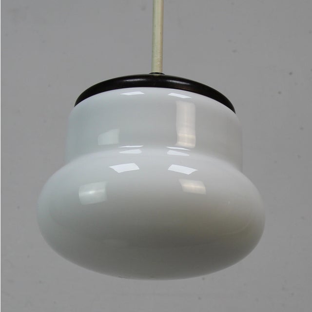 Czech Lamp in Opaline Glass and Bakelite, 1950s For Sale - Image 4 of 9