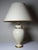 1990s Crackle-Glazed Ivory and Gold Earthenware Lamp attributed to Le Dauphin, 1980s-1990s For Sale - Image 5 of 14
