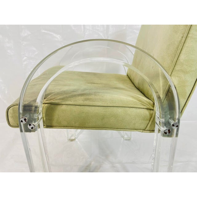 Set of 6 Charles Hollis Jones Lucite Waterfall Dining Chairs, Signed 1974 For Sale - Image 14 of 18