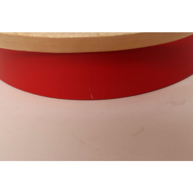 1980s Mid Century Modern Red Vinyl and Birch Insulated Ice Bucket by Georges Briard For Sale - Image 12 of 14